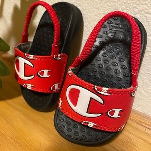 Toddler champion sandals/ Size 5T/ Color:Red, Black & White